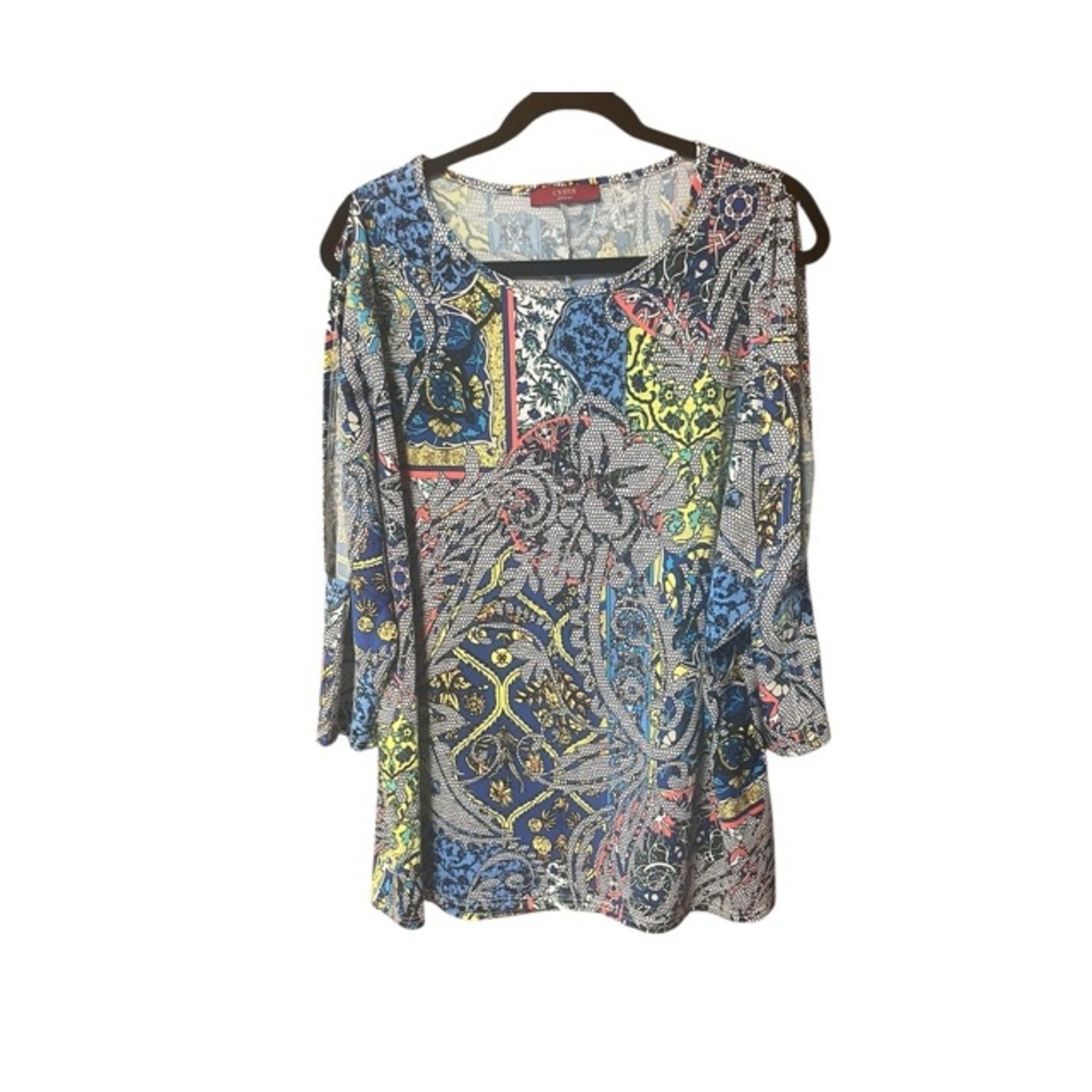 Cyrus Floral Split Sleeve Tunic Blouse